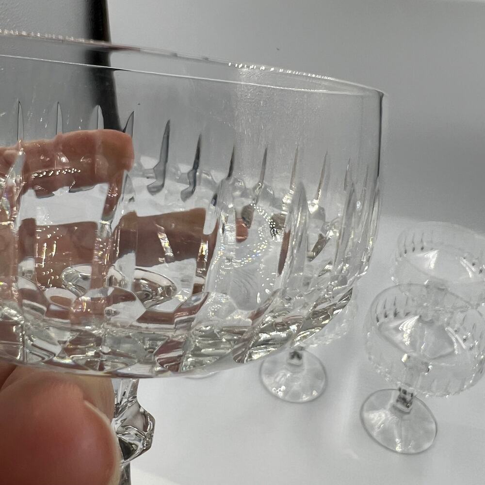 Vintage Schott Zwiesel Champagne Coupe Sherbet Cut Crystal Glasses Set Of 7 - Picture 6 of 10